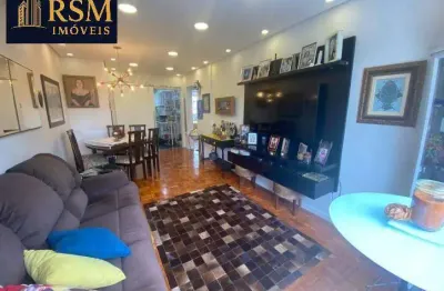 Apartamento com 2 dormitórios, 1 suíte, elevador, 1 wc social,dorm.de empreg.1 vaga col. suf.  à venda, 98 m² por r$ 510.000 - josé menino - santos/sp