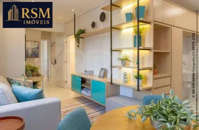 Apartamento com 1 dormitório à venda, 44 m² - ponta da praia - santos/sp