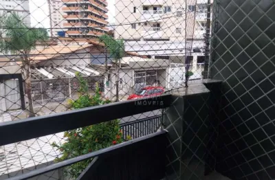 Apartamento com sacada- caiçara - 83m²- 2 quartos -200 metros do mar