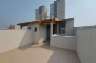 Cobertura com elevador em prédio baixo para locação com 110 metros 2 dormitórios sendo 1 suíte.  vila américa. santo andré.