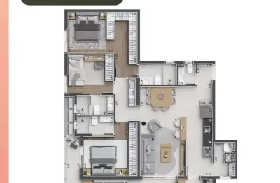 Apartamento com 3 quartos à venda, 117 m² por r$ 705.000 - barranco - taubaté/sp - origine flamboyant
