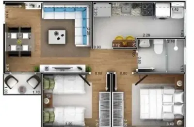 Apartamento para locação 2 dormitórios em parque jataí  -  votorantim