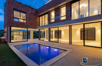 Maravilhoso sobrado altíssimo padrão para venda no charmoso alphaville em bonfim paulista, 4 suites, gourmet e piscina em 484 m2 construidos