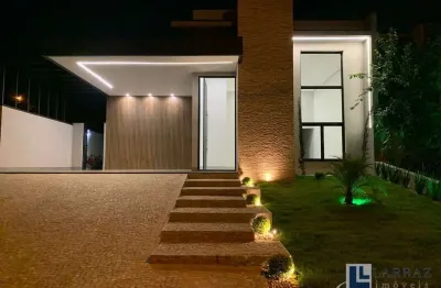 Casa para venda condomínio fechado em bonfim paulista, terras de bonfim, praça santanna, 3 suites, gourmet e piscina em 285 m2 total