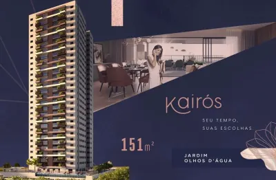 Oportunidade. apartamento novo alto padrão para venda no olhos dágua, condomínio kairos, 3 suítes, varanda gourmet, 151 m2 e lazer completo