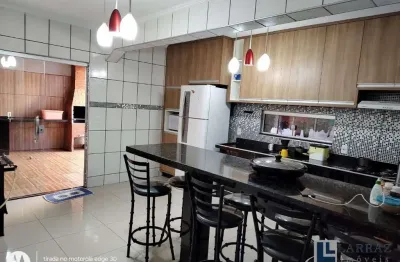 Amplo sobrado para venda no jd. heitor rigon, 3 dormitorios sendo 2 suites, varanda gourmet, 2 vagas, 181 m2 construidos em um terreno de 130 m2