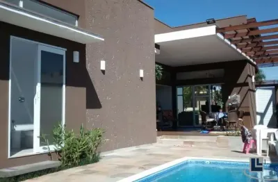 Linda casa alto padrão para venda no charmoso vila do golfe, cond. buona vita, 4 suites 1 master mais escritório, gourmet e piscina em 249 m2 construi