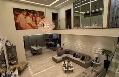 Magnífico sobrado altíssimo padrão para venda no charmoso cond alto do castelo, 4 suites, gourmet e piscina, terreno 900 m2, construção 512 m2, lazer