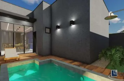 Linda casa nova alto padrão para venda no charmoso cond. quinta da mata 2 com 3 suítes mais escritorio, gourmet e piscina em 250 m2 de área total