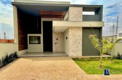 Linda casa nova alto padrão para venda ou locação no cond valencia em bonfim paulista, 3 suites com 1 master, escritório, gourmet e piscina em 250 m2