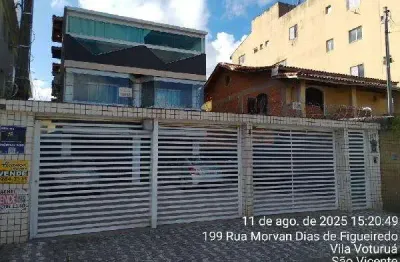 Oportunidade. sobrado para venda em são vicente-sp na vila voturua, 2 dormitorios, 2wc, area construida 80m2 em um terreno de 66m2(*somente a vista*)