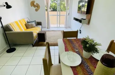 Apartamento mobiliado para locação na Ribeirania, próximo a UNAERP, Condomínio Villaggio Belluno, 1 dormitorio mais sala com 50m², lazer completo, por