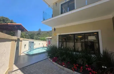 Casa em condomínio para locação em teresópolis, cascata do imbuí, 3 dormitórios, 3 suítes, 4 banheiros, 2 vagas