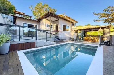 À venda: casa de luxo com vista para o mar e piscina aquecida no canto esquerdo de geribá, armação dos búzios