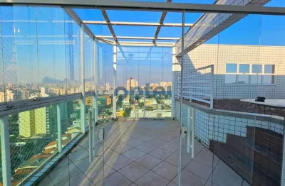 Cobertura de 210m² no ville de france com piscina e área gourmet na melhor localização do jardim do mar.