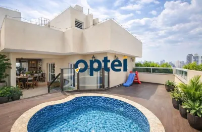 Cobertura duplex exclusiva de 256m2 de 4 dorms (3 suítes), 3 vagas com piscina privativa e lazer completo no condominio spettacolo na vila marlene em