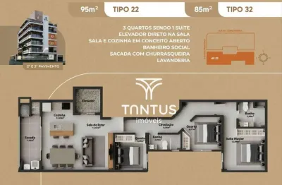 Apartamento à venda, 95 m² por r$ 1.590.000,00 - balneário caravela i - matinhos/pr