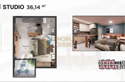 Kitnet / stúdio à venda na rua olímpia meirelles palma, ribeirânia, ribeirão preto, 36 m2 por r$ 312.890