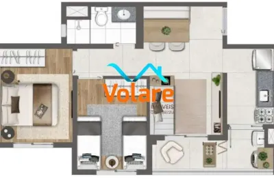 Apartamento à venda em são paulo-sp, butantã: 2 quartos, 1 sala, 1 banheiro, 44m² de área!
