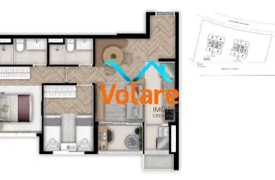 Apartamento à venda em osasco-sp, bela vista: 2 quartos, 1 suíte, 2 salas, 2 banheiros, 1 vaga, 61m². venha conferir!