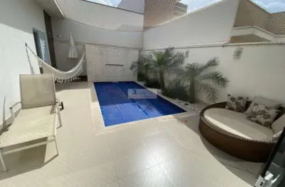 Casa térrea a venda em condomínio fechado  residencial dona lucilla indaiatuba, 3 suítes, sala integrada com cozinha, área gourmet , piscina aquecida