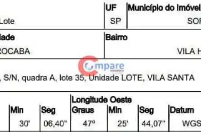 Terreno à venda na Rua Jorge Caracante, Vila Haro, Sorocaba