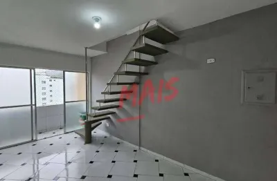 Cobertura duplex próximo a praia, 2 quartos, 110 m², a venda, no josé menino - santos/sp
