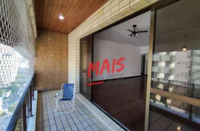 Apartamento no gonzaga, 3 quartos, para alugar, 158 m² em santos/sp