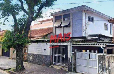 Sobrado com 5 dormitórios + edícula, terreno 7x30, à venda, marapé, santos, sp