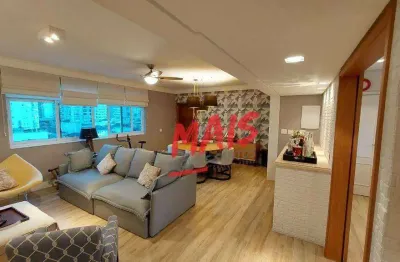 Apartamento com 3 dormitórios à venda, 131 m²  - gonzaga - santos/sp