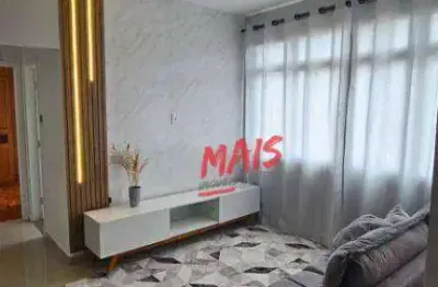 Apartamento mobiliado, com 2 quartos para alugar, 86 m² por - boqueirão - santos/sp