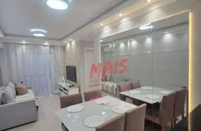 Apartamento com 2 dormitórios à venda, 59 m² - vila matias - santos/sp