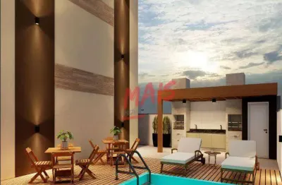 Apartamento com 2 dormitórios à venda, 50 m² - macuco - santos/sp