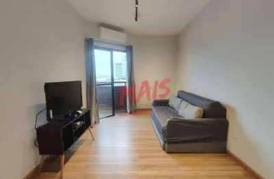 Apartamento com 1 dormitório para alugar, 51 m² - vila matias - santos/sp