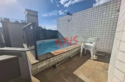 Cobertura com 1 dormitório à venda, 112 m² por r$ 950.000,00 - pompéia - santos/sp