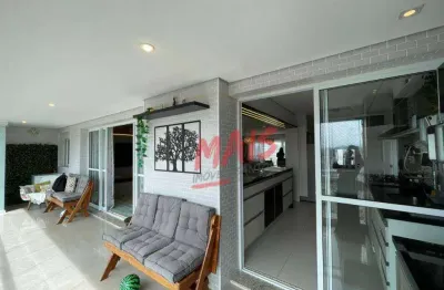 Apartamento com 4 dormitórios à venda, 131 m²  - marapé - santos/sp