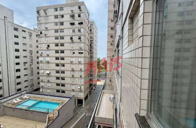 Apartamento com 1 dormitório para alugar, 45 m²  - Boqueirão - Santos/SP