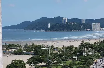 Apartamento à venda de 2 dormitórios (1 suíte), porteira fechada e com vista para o mar - josé menino, santos/sp