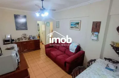 Apartamento à venda de 2 dormitórios, vista mar, 76 m² - gonzaga, santos/sp