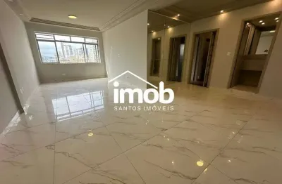Apartamento à venda de 3 dormitórios próximo à praia, vista livre, 147 m² - gonzaga, santos/sp