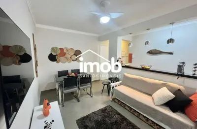 Apartamento de 1 dormitório à venda próximo à praia, 50 m², porteira fechada - boqueirão, santos/sp