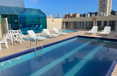 Flat no centro de são vicente, 1 quarto, piscina, 1 vaga, 32 m2