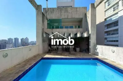 Flat no gonzaga (mobiliado), 1 quarto, 1 vaga, próximo da praia, 70 m²- gonzaga - santos/sp
