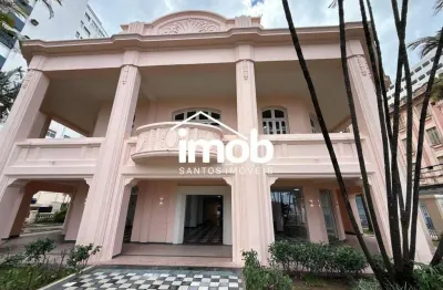 Casarão comercial frente mar para alugar com 2 pavimentos, 1.710 m², r$ 90.000,00 - gonzaga, santos/sp