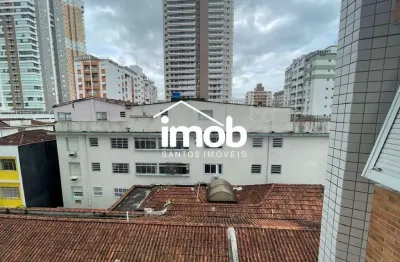 Apartamento no gonzaga, 3 quartos (1 suíte), de frente, 1 vaga, próximo da praia