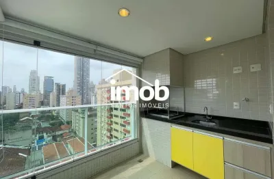 Comprar apartamento no gonzaga – andar alto, 2 suítes, varanda com churrasqueira, 2 vagas de garagem, lazer completo