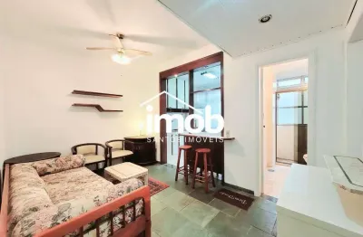 Apartamento mobiliado à venda no gonzaga, santos – 1 dormitório, próximo à praia