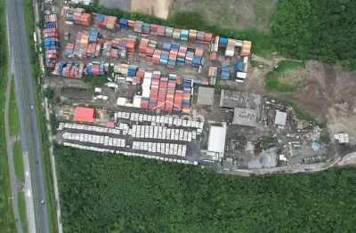 Terreno com galpão para alugar - andaraguá, praia grande/sp