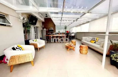 Apartamento garden alto padrão com área gourmet e 2 vagas no campo grande – santos/sp