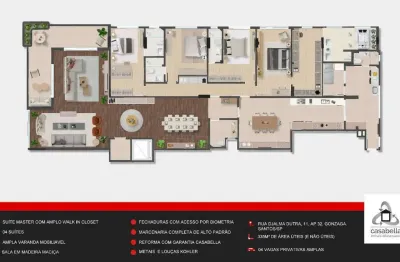 Apartamento com 4 quartos à venda na Rua Djalma Dutra, 11, Gonzaga, Santos